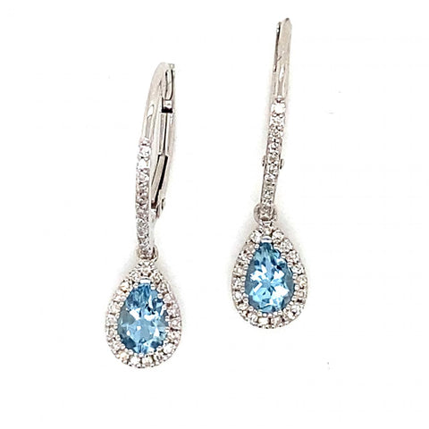 Pear Shaped Aquamarine Earrings